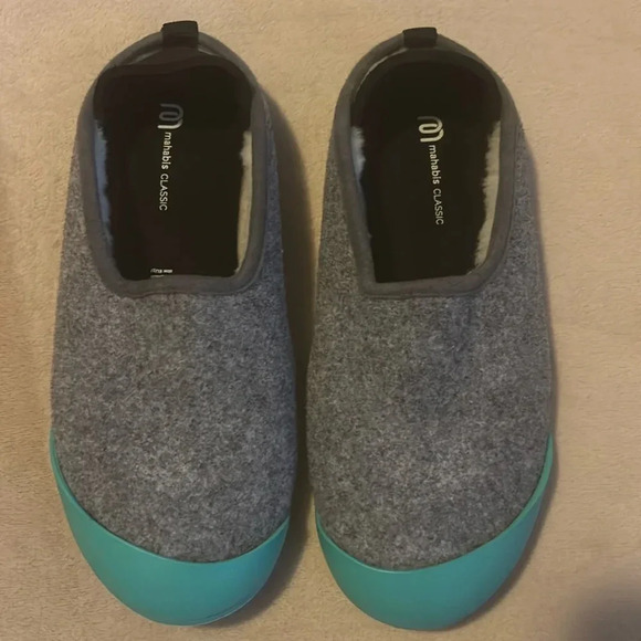 Mahabis Classic Gray Felt Shearling Detachable Women’s Slippers - Picture 1 of 9